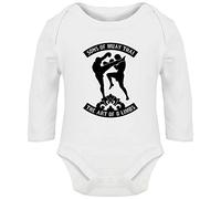 Hippowarehouse Sons of Muay Thai The Art of 8 Limbs Baby Vest Bodysuit (Long Sleeve) Boys Girls White