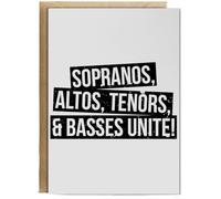 Hippowarehouse Sopranos, Altos, Tenors, & Basses Unite! Personalised Card A6 with envelope for him for her Funny Cards for Men and Women Blank inside option