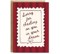 Hippowarehouse sorry for cheating on you in your dream Personalised Card A6 with envelope for him for her Funny Cards for Men and Women Blank inside option