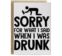Hippowarehouse Sorry for what I said when I was drunk Birthday Card A5 Personalised with envelope for him for her Funny Cards for Men and Women Blank inside option