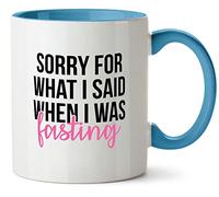 Hippowarehouse Sorry for What i Said When i was Fasting Printed Mug Various Colour Options Ceramic Cup Kitchenware 11oz
