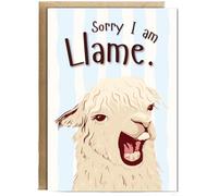 Hippowarehouse Sorry I am Llame Personalised Card A6 with envelope for him for her Funny Cards for Men and Women Blank inside option
