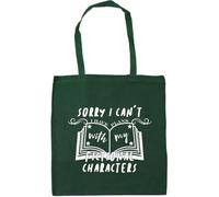 Hippowarehouse Sorry I Can't I Have Plans With My Fictional Characters Tote Shopping Gym Beach Bag 42cm x38cm, 10 litres