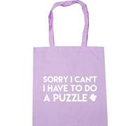 Hippowarehouse Sorry I can't I have to do a puzzle Tote Shopping Gym Beach Bag 42cm x38cm, 10 litres