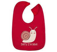 Hippowarehouse Sorry I'm late - slow snail pace cotton baby nursing bib boys girls 35cmx22cm
