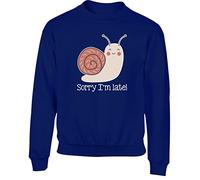 Hippowarehouse Sorry I'm Late - Slow Snail pace Kids Children's Unisex Jumper Sweatshirt Pullover Navy