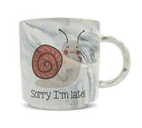 Hippowarehouse Sorry I'm Late - Slow Snail pace Printed Mug Various Colour Options Ceramic Cup Kitchenware 11oz