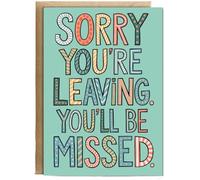 Hippowarehouse Sorry You're Leaving You Will Be Missed Personalised Card A5 with envelope for him for her Funny Cards for Men and Women Blank inside option