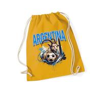 Hippowarehouse South American Football Goat Argentina Supporter Artwork Drawstring Cotton School Gym Bag 37cm x 46cm, 12 litres