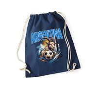 Hippowarehouse South American Football Goat Argentina Supporter Artwork Drawstring Cotton School Gym Bag 37cm x 46cm, 12 litres
