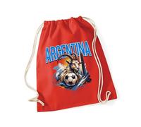 Hippowarehouse South American Football Goat Argentina Supporter Artwork Drawstring Cotton School Gym Bag 37cm x 46cm, 12 litres