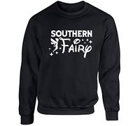 Hippowarehouse Southern Fairy Unisex Jumper Sweatshirt Pullover (Specific Size Guide in Description) Black