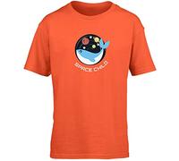 Hippowarehouse Space Child - Whale Kids Children's Short Sleeve t-Shirt Orange