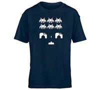 Hippowarehouse Space Invaders Kids Children's Short Sleeve t-Shirt Navy Blue