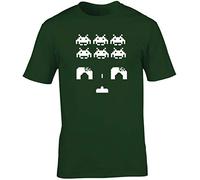 Hippowarehouse Space Invaders Unisex Short Sleeve t-Shirt (Specific Size Guide in Description) Forest Green