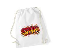 Hippowarehouse Spain Football World Champions Madrid Graffiti Street Style Drawstring Cotton School Gym Bag 37cm x 46cm, 12 litres
