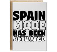 Hippowarehouse Spain mode has been activated Personalised Card A6 with envelope for him for her Funny Cards for Men and Women Blank inside option