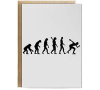 Hippowarehouse Speed skating evolution Birthday Card A5 Personalised with envelope for him for her Funny Cards for Men and Women Blank inside option