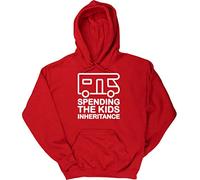 Hippowarehouse Spending The Kids Inheritance - Motorhome Unisex Hoodie Hooded top (Specific Size Guide in Description) Red