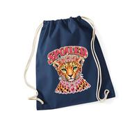 Hippowarehouse Spoiled leopard crown and jewels Drawstring Cotton School Gym Bag 37cm x 46cm, 12 litres