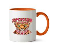 Hippowarehouse Spoiled Leopard Crown and Jewels Printed Mug Various Colour Options Ceramic Cup Kitchenware 11oz