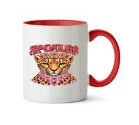 Hippowarehouse Spoiled Leopard Crown and Jewels Printed Mug Various Colour Options Ceramic Cup Kitchenware 11oz