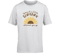 Hippowarehouse Spread a Little Sunshine Wherever You go Kids Children's Short Sleeve t-Shirt White