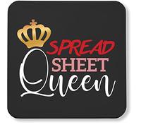 Hippowarehouse Spreadsheet Queen printed coaster gloss finish durable backing 9cm x 9cm 2 pack