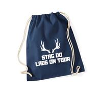 Hippowarehouse stag do lads on tour Drawstring Cotton School Gym Bag 37cm x 46cm, 12 litres