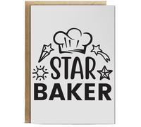 Hippowarehouse Star Baker Birthday Card A5 Personalised with envelope for him for her Funny Cards for Men and Women Blank inside option