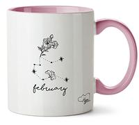 Hippowarehouse Star Sign Zodiac Constellation February Violet Printed Mug Various Colour Options Ceramic Cup Kitchenware 11oz