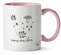 Hippowarehouse Star Sign Zodiac Constellation November Carnation Printed Mug Various Colour Options Ceramic Cup Kitchenware 11oz