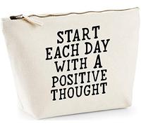 Hippowarehouse Start Each Day With A Positive Thought printed make up cosmetic wash bag 18x19x9cm