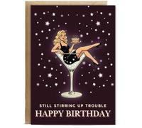 Hippowarehouse still stirring up trouble happy birthday Personalised Card A5 with envelope for him for her Funny Cards for Men and Women Blank inside option