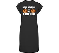 Hippowarehouse Stop Staring at My Pumpkins Halloween t-Shirt Dress Women's Adults Nightie Nightdress