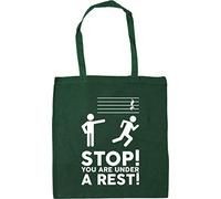 Hippowarehouse Stop! You are under a rest! - Music note Tote Shopping Gym Beach Bag 42cm x38cm, 10 litres