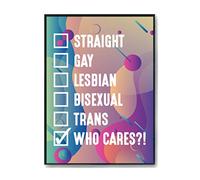 Hippowarehouse Straight, Gay, Lesbian, Bisexual, Trans, Who Cares?! LGBT Printed Poster A1 Wall Art Design Classroom Room Gym Office Décor