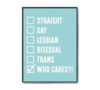 Hippowarehouse Straight, Gay, Lesbian, Bisexual, Trans, Who Cares?! LGBT Printed Poster A1 Wall Art Design Classroom Room Gym Office Décor