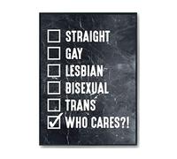 Hippowarehouse Straight, Gay, Lesbian, Bisexual, Trans, Who Cares?! LGBT Printed Poster A3 Wall Art Design Classroom Room Gym Office Décor