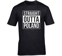 Hippowarehouse Straight Outta Poland Unisex Short Sleeve t-Shirt (Specific Size Guide in Description) Black