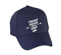 Hippowarehouse Straight Shooter with a Sharp aim Premium Printed 5 Panel Baseball Cap hat OneSize Adults Navy