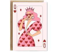 Hippowarehouse Stylish queen of hearts Personalised Card A6 with envelope for him for her Funny Cards for Men and Women Blank inside option