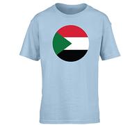 Hippowarehouse Sudan Flag Kids Children's Short Sleeve t-Shirt Light Blue