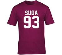 Hippowarehouse Suga 93 Unisex Short Sleeve t-Shirt Maroon