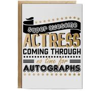 Hippowarehouse Super Awesome Actress Coming Through No Time For Autographs Birthday Card A5 Personalised with envelope for him for her Funny Cards for Men and Women Blank inside option