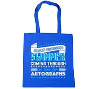 Hippowarehouse Super Awesome Swimmer Coming Through No Time For Autographs Tote Shopping Gym Beach Bag 42cm x38cm, 10 litres