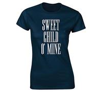 Hippowarehouse Sweet Child O' Mine Womens Fitted Short Sleeve t-Shirt (Specific Size Guide in Description) Navy