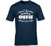 Hippowarehouse Sweet Dreams are Made of Cheese who am I to dis-a-Brie? Unisex Short Sleeve t-Shirt (Specific Size Guide in Description) Navy Blue