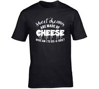 Hippowarehouse Sweet Dreams are Made of Cheese who am I to dis-a-Brie? Unisex Short Sleeve t-Shirt (Specific Size Guide in Description) Black