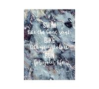 Hippowarehouse swim like the boat sank, bike like you stole it, run for your life Printed Poster A3 Wall Art Design Classroom Room Gym Office Décor